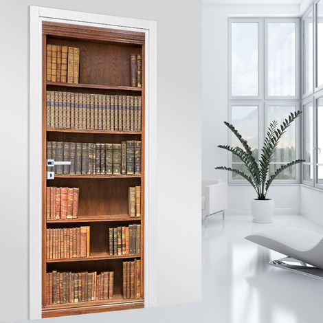 Stickers pour porte - Bibliothèque - 73 x 205 cm - Adhésif MAT (1/2)