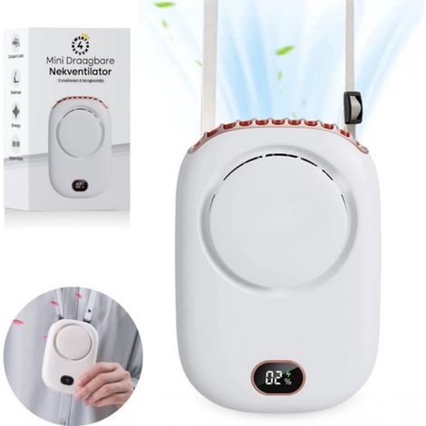Ventilateur portatif avec crochet - Ventilateur portable rechargeable - Ventilateur de main - Ventilateur de table sans fil - Mini ventilateur portable (1/5)