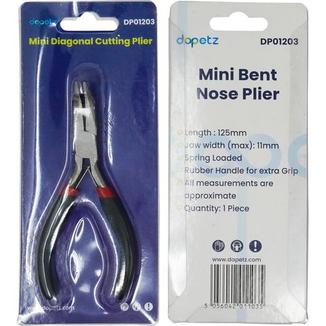 Dapetz ® 125mm Mini Bent Needle Nose Pliers - 45° Angled Jaw, Serrated Precision Carbon Steel Pliers for Jewelry Making, Wire Bending & DIY Crafts, Chrome-Plated for Durability (1/5)