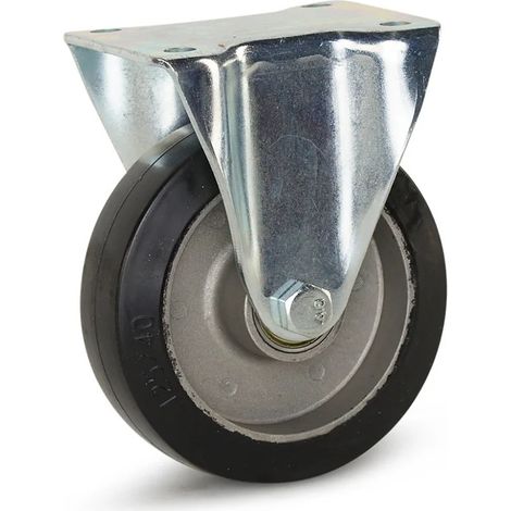 Roue fixe - MESO - Caoutchouc élastique noir - 125mm - 300kg (1/2)