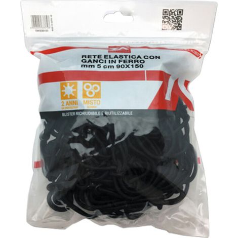 10 x RETE FISSABAGAGLI ELASTICA D 5 MM 90X150 CM
