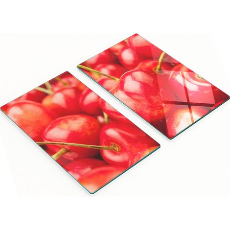 Tablas de vidrio decorativas multifuncionales para cocina, color cerezo, 2x30x52 cm.