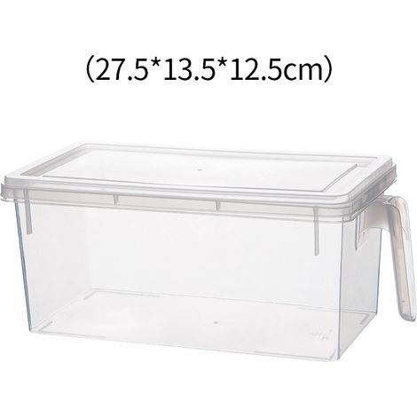 Boîte de conservation carrée en plastique, empilable avec poignée pour réfrigérateur, avec couvercle, idéale pour les fruits et légumes. (1/5)