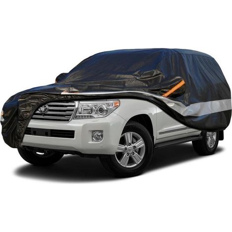 Autoabdeckung 10 Schichten Wasserdicht Atmungsaktiv für Toyota Land Cruiser (2007-2021) Schwarz (1/5)