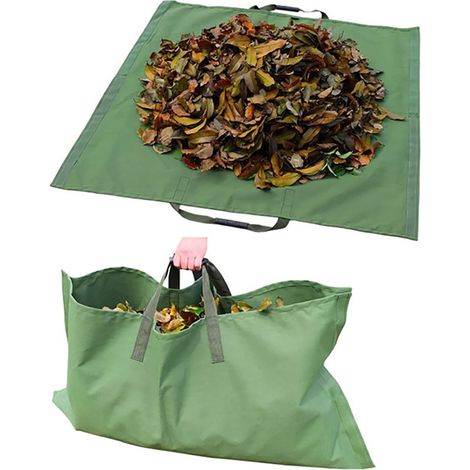 Sacs à déchets de jardin, sacs de ramassage de feuilles mortes, sacs de rangement avec poignée, bâche pour déchets de jardin, sacs de tri de feuilles (couleur : vert) (1/5)