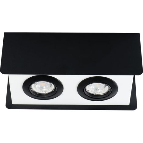 Spot plafond Kanlux TORIM rect. 2xGU10 IP20 noir/blanc (1/5)