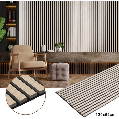 Einfeben – Panneau décoratif mural acoustique 2x 120x60x2.1cm – Absorption NRC 0.8 – Installation facile – Couverture 0.72m² – Chêne