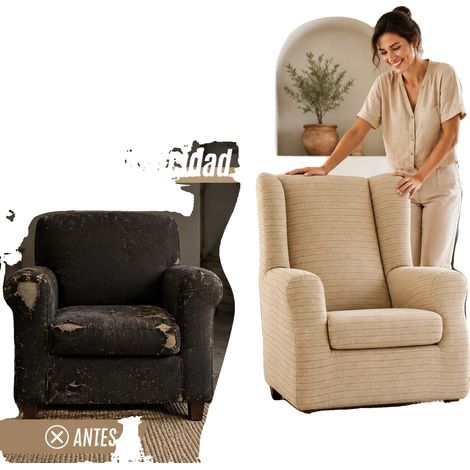 Housse de fauteuil, Imperméable, Lavable en machine, Kaki Foncé (1/2)