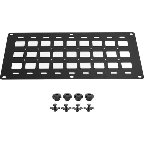 Ortviai Panneau MOLLE pour hayon de camion en aluminium 810 x 340 mm avec support de fixation sur rail L (1/5)
