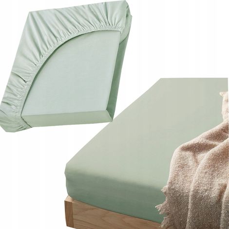 Lenzuolo con angoli in jersey di cotone per letto 180x200 cm grigio (1/5)