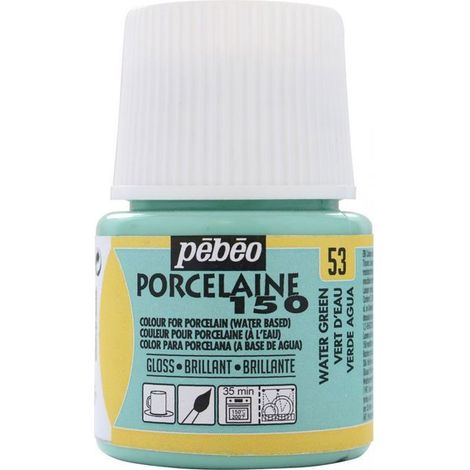 Peinture à l'eau brillante pour porcelaine - Vert d'eau 45 ml (1/4)