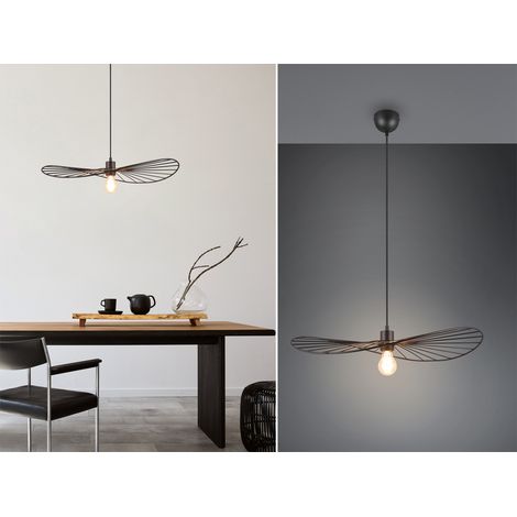 Ausgefallene LED Pendelleuchte, Lampenschirm Schwarzer Draht, Ø 60cm (1/5)