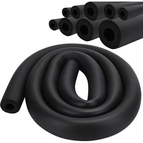 Rohrisolierungsschlauch aus Schaumstoff. Durchmesser 6 mm. Dicke 9 mm. Länge 1,8 m. Schwarz. Für Sanitär- und Heizungsinstallationen. (1/5)