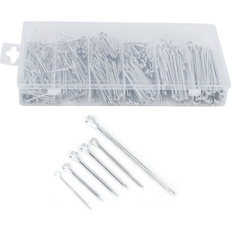 Kit d'assortiment de 555 goupilles fendues, goupilles de sécurité et outils de fixation avec grande mallette de rangement industrielle. (1/5)