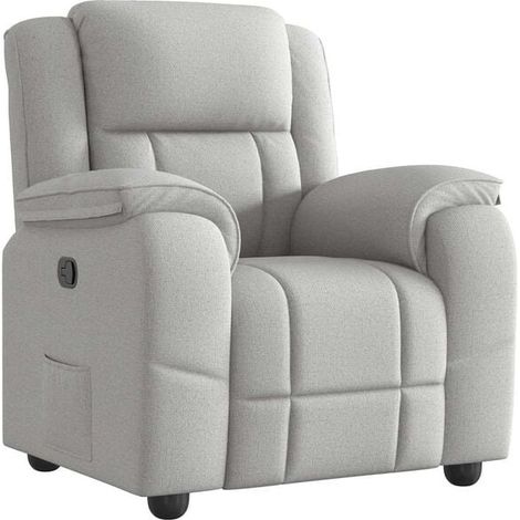 Fauteuil inclinable en tissu gris nuage (1/5)