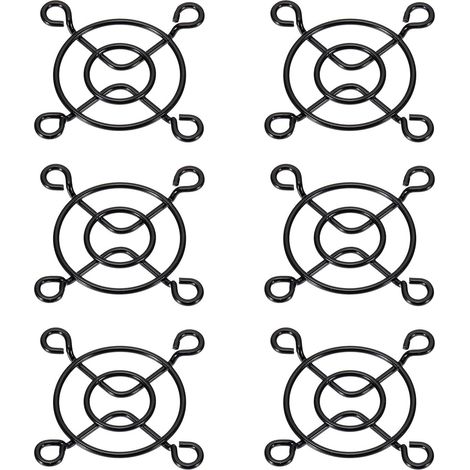 Lot de 6 Grille ventilateur 40mm Métal Noir Protection doigt Flux d'air Équipement informatique