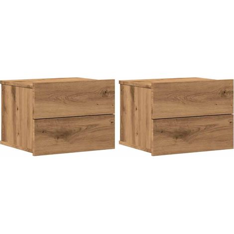 Maison Exclusive - Comodini a Muro 2 pz Rovere Artigianale 40x32x30 cm