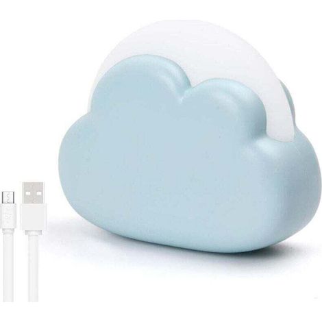 Luce notturna ricaricabile per bambini, XU, luce notturna a LED in plastica per neonati, design a nuvola, 4 modalità, lampada notturna portatile, lampada da comodino per la cameretta dei bambini, rega