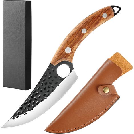 Machete mit gehämmerter Klinge zum Zerlegen, Ausbeinen, Schneiden von Fleisch, Töten von Fisch, Schweine- und Hammelfleisch, Schälen, scharfes Multifunktionsmesser (1/5)