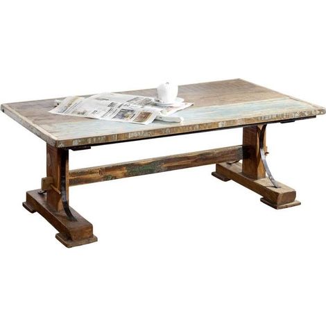 tavolino da salotto in legno di Legno riciclato 120x70x45 multicolore laccato NATURE OF SPIRIT 06