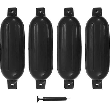 Bootsfender 4 Stk. Schwarz 58,5x16,5 cm PVC