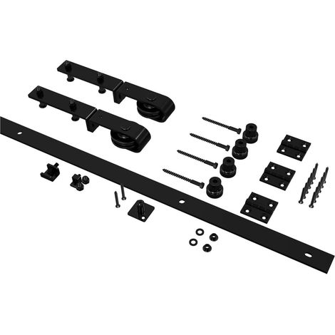 Kit de quincaillerie for Porte de Grange coulissante Pliante de 91 cm/101 cm, Rail Robuste et résistant, s'adapte Parfaitement à 2 Portes.(3FT 91CM Rail Kit) (1/5)