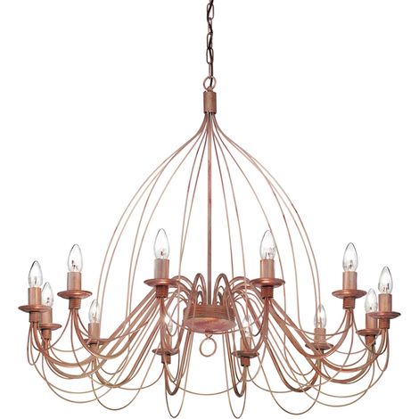 Lampadario Shabby Chic-Provenzale Corte Metallo Corten 12 Luci E14 (1/2)