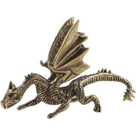 Ornement en laiton représentant un dragon démoniaque volant, figurine de dragon pour étagères d'hôtel ou chambre à coucher (1/5)