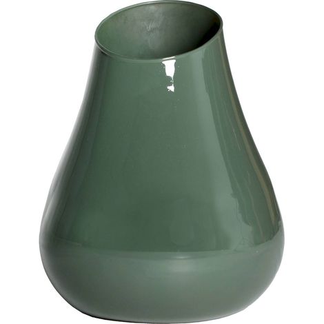 Vase contemporain en verre vert design élégant pour décoration - Vert intense translucide (1/4)