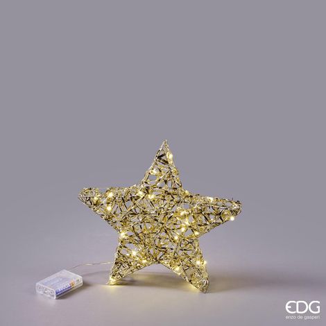 EDG Enzo De Gasperi Decoro Stella Natale Intreccio 30 MicroLed D 30 Cm L 5 Cm Gold (1/2)