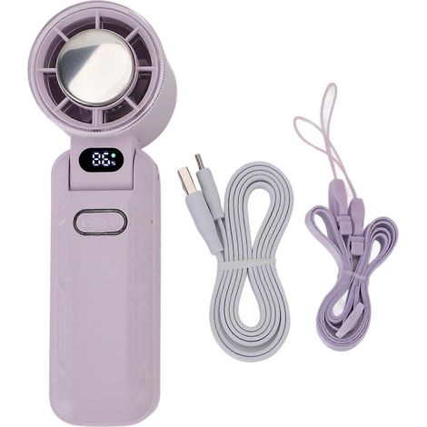 Ventilateur portable pliable silencieux 5 vitesses rechargeable USB avec affichage numérique, mini brise-vent haute vitesse pour voyage, plage et maison (1/5)