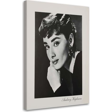 Tableau sur toile Portrait d'Audrey Hepburn 60x90 (1/5)