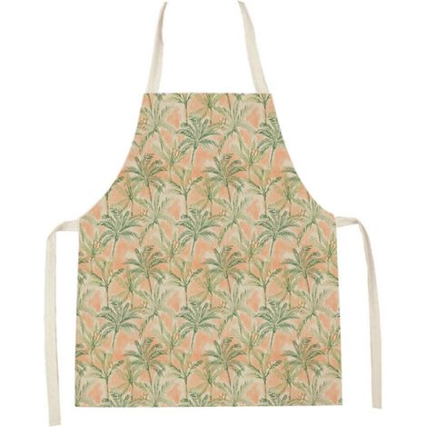 Tablier De Cuisine - Coton Et Lin - Imperméable - Ajustable - Pour Cuisine Barbecue Boulangerie - 68 X 55 Cm - 1 Pièce (1/5)