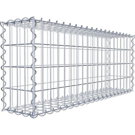 Gabion 100 cm x 40 cm x 20 cm – Mailles 5 x 10 cm – Construction en fil de fer galvanisé – Résistance à la corrosion – Montage rapide avec spirales – Gabiona