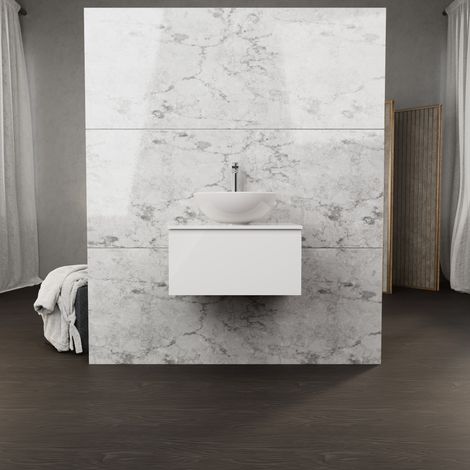 Inda - Mobile bagno L.60 con lavabo in appoggio / Bianco lucido 1
