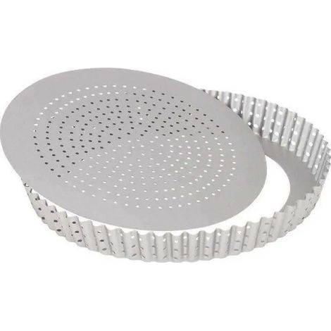 PATISSE Moule à tarte 24 cm perforé antiadhésif en acier (1/2)
