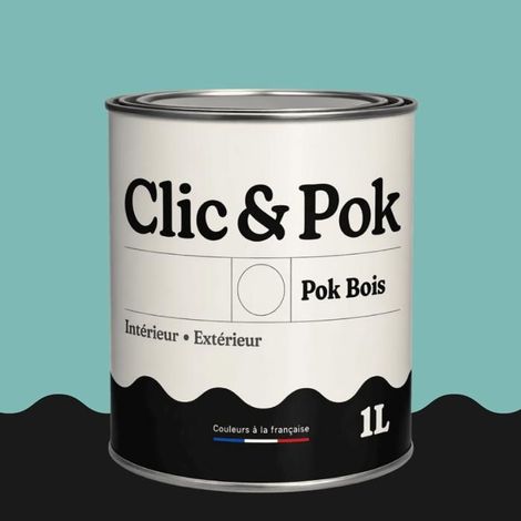 Peinture Bois Extérieur – POK BOIS - 1L - RAL 6027 - Vert clair- Résistante aux intempéries - Ne s'écaille pas