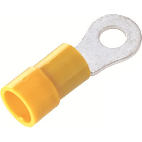 Cosses à œillet RS PRO, Isolé, Jaune, 6mm², 6.5mm, 11mm