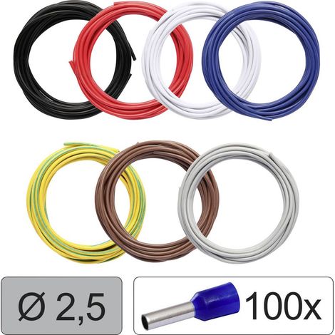 Quadrios 25CW117 Filo singolo LiFY 2.5 mm² Nero, Rosso, Bianco, Blu, Giallo-Verde, Marrone, Grigio 1 KIT