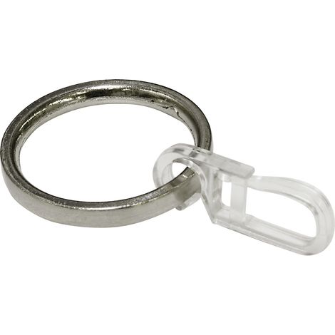 Gardinia Ringe mit Haken Vancouver, Ø 16/19 mm, edelstahl-optik Gardinenstangen & Zubehör