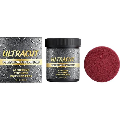 Pâte à polir, idéale pour le verre, la céramique et de nombreuses autres surfaces dures. Contient des particules abrasives pour une application facile et un fini brillant et uniforme. 100 g + 1 éponge (1/5)