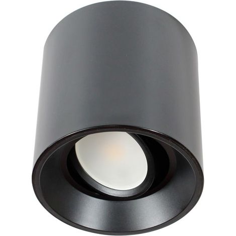 Applique plafond en polycarbonate orientable - GU10 - Noir (1/5)