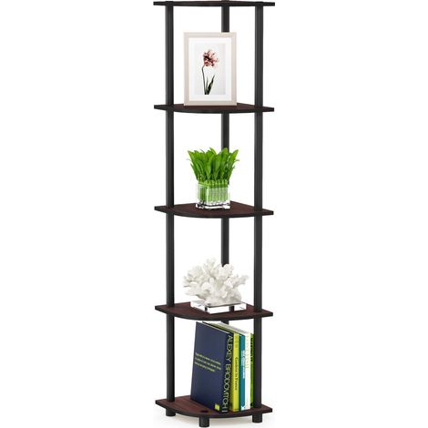 Étagère Polyvalente pour Présentoir d'Angle à 5 Niveaux, Cerise Foncé/Noir (1/5)