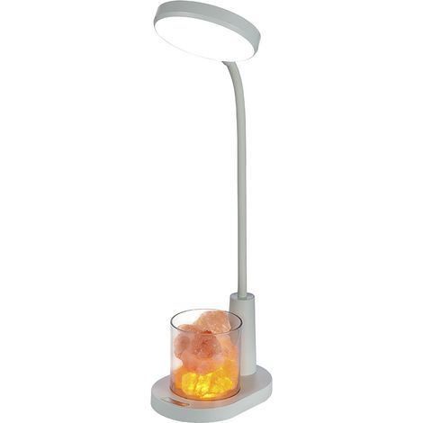 Lampe de Bureau Enfant, Lampe de Table avec Sel de l'Himalaya, Lampe de Chevet à Changement de Couleur Automatique, avec Porte-Stylo, Lampe de Lecture Rechargeable Dimmable pour Enfants-girs (1/5)