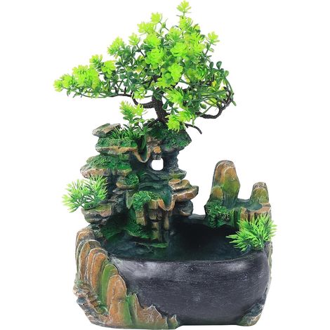 Fontaine, Design en Résine Décorative, Utilisation Intérieure, vert, 28 x 15 x 20cm (1/2)