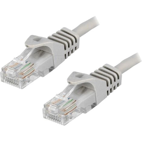 Cable reseau RJ45 male U-UTP Cat.5e gris - 20m