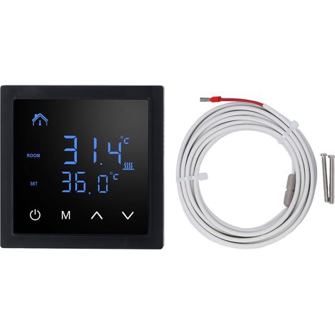 Eosnow Elektrischer Fußbodenheizungs-Thermostat, LED-Anzeige, hohe Genauigkeit, Anti-Falsch-Kontakt-Temperaturregler, 16 A, AC85 V-250 V