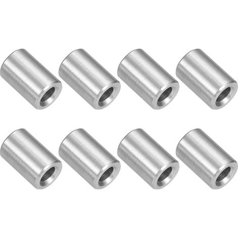 8Pcs Entretoise Douille Finition Lisse Non Filetée Argent (1/5)