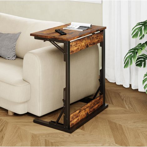 Mesa auxiliar C para sofá con patas ajustables 60x37x71 cm OKMYHOME (1/5)