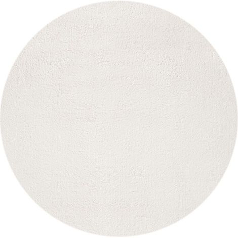 FLOORNOVO Hochflor Teppich rund einfarbig - Ø 120 cm - Besonders Weicher Teppich Wohnzimmer & Badezimmerteppich - Pflegeleicht - vielseitig einsetzbar im Innenbereich (1/2)